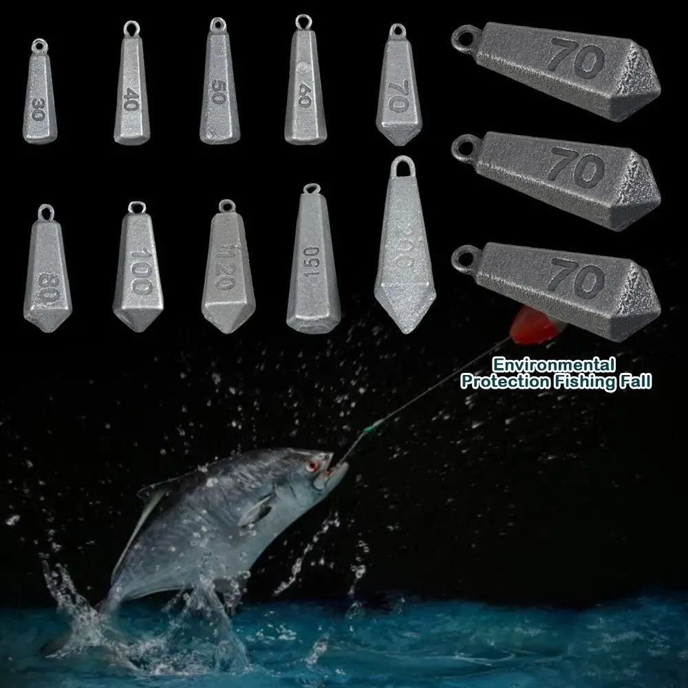5pcs   Fishing Fall Hook Connector Line Iron Sinker Additional Weight 30g-180g for  Fishing Sinker