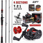 Sougayilang Fishing Rod and Reel Combo Set 1.8~2.1m Carbon Fiber Casting Rod and 7.2:1 Gear Ratio Reel Max Drag 10kg