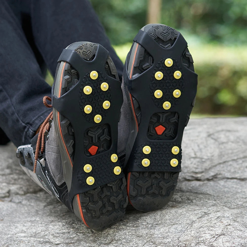 10 Teeth Climbing Crampons Anti-Slip Mountaineering Cleats Unisex Snow Claw Shoe Covers Walking Hiking Accessories