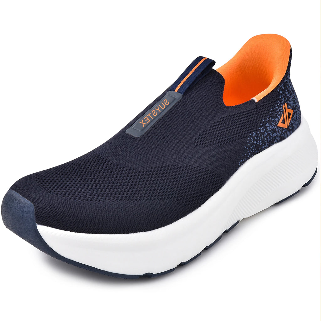 Mens Slip in Free up Hands Shoes Wide Toe Box Arch Support Orthopedic Walking Sneakers Cushioned Thick Zero Drop Sole