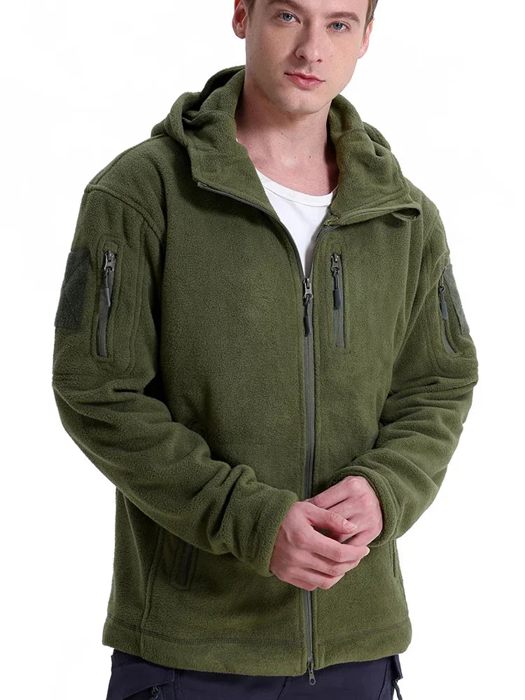 Men's Hunting Full Zip Multi-Pockets Fleece Jacket