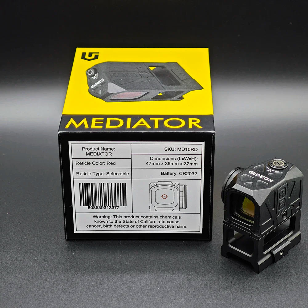 Gideon Optics Mediator Red Dot Multi-Reticle Sight 16mm Reflex Sight for Hunting
