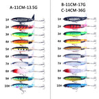 Popper Fishing Lure Set 11cm/14g Artificial Topwater Hard Bait Rotating Wobblers Tackle Fishing Bait Accessories 5/10Pcs