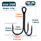 9KM Fishing Treble Hooks High Carbon Steel Brabed Triple Hook Fishing Hooks on Hard Lures Saltwater Fishing