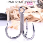 5/6/7/8PCS 4X Intensify Anti-rust  Super Sharp Fishhooks Treble Fishing Hooks  High Carbon Steel Matte  Hooks Fishing Tackle