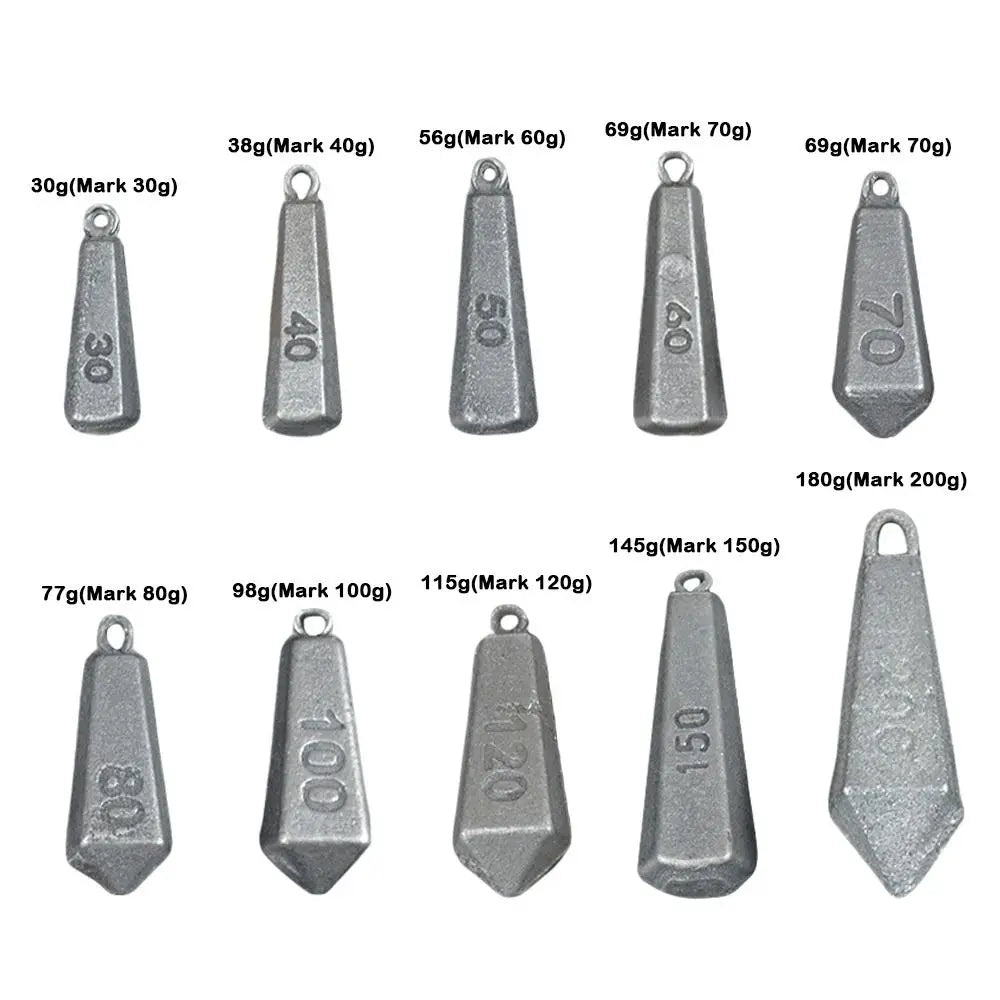 5pcs   Fishing Fall Hook Connector Line Iron Sinker Additional Weight 30g-180g for  Fishing Sinker