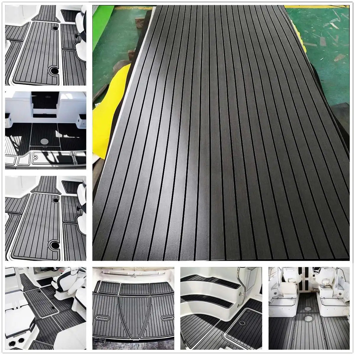 2400x900x6mm Marine Flooring Faux Teak EVA Foam Boat Decking Sheet Yacht Floor Carpet Mat Pad Boat Accessories