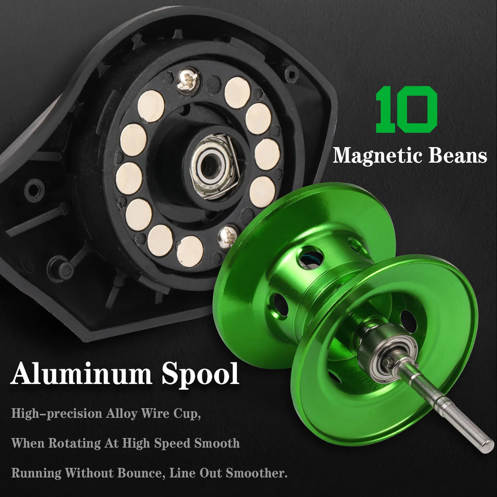 Sougayilang Baitcasting Fishing Rod Kits Carbon Fiber 4Sections Casting Rod and Metal Spool Reel for Freshwater Bass Fishing Set