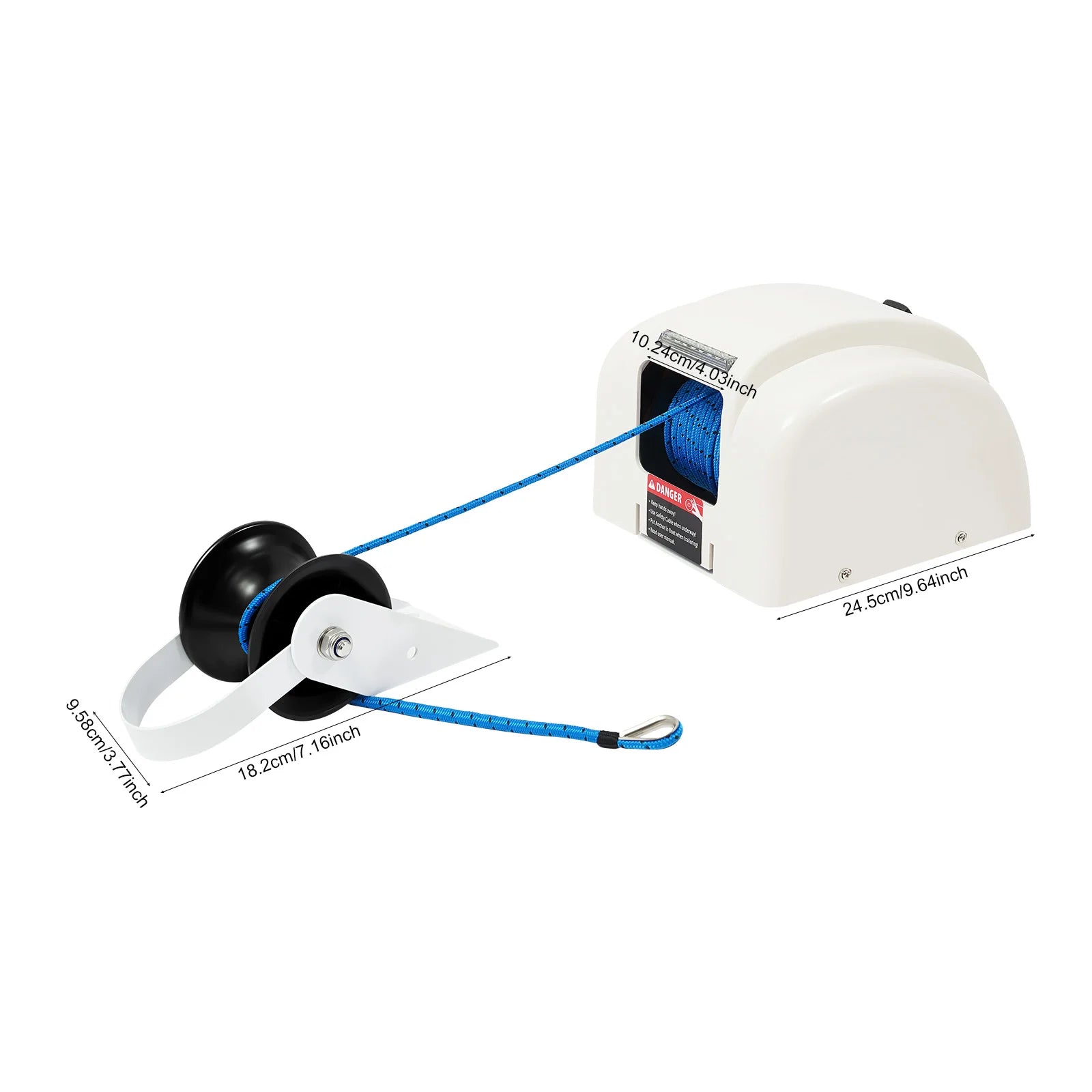 Premium 12V Electric Anchor Winch 45lbs Load 100ft Rope Remote Control Boat Windlass for Boats up to 24ft with Waterproof Design