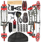 Let off 80% Compound Dual-use Bow Set 19" Axle 30-60lbs Hunting Steel Ball 420FPS Right Hand for Adults Hunting Shooting