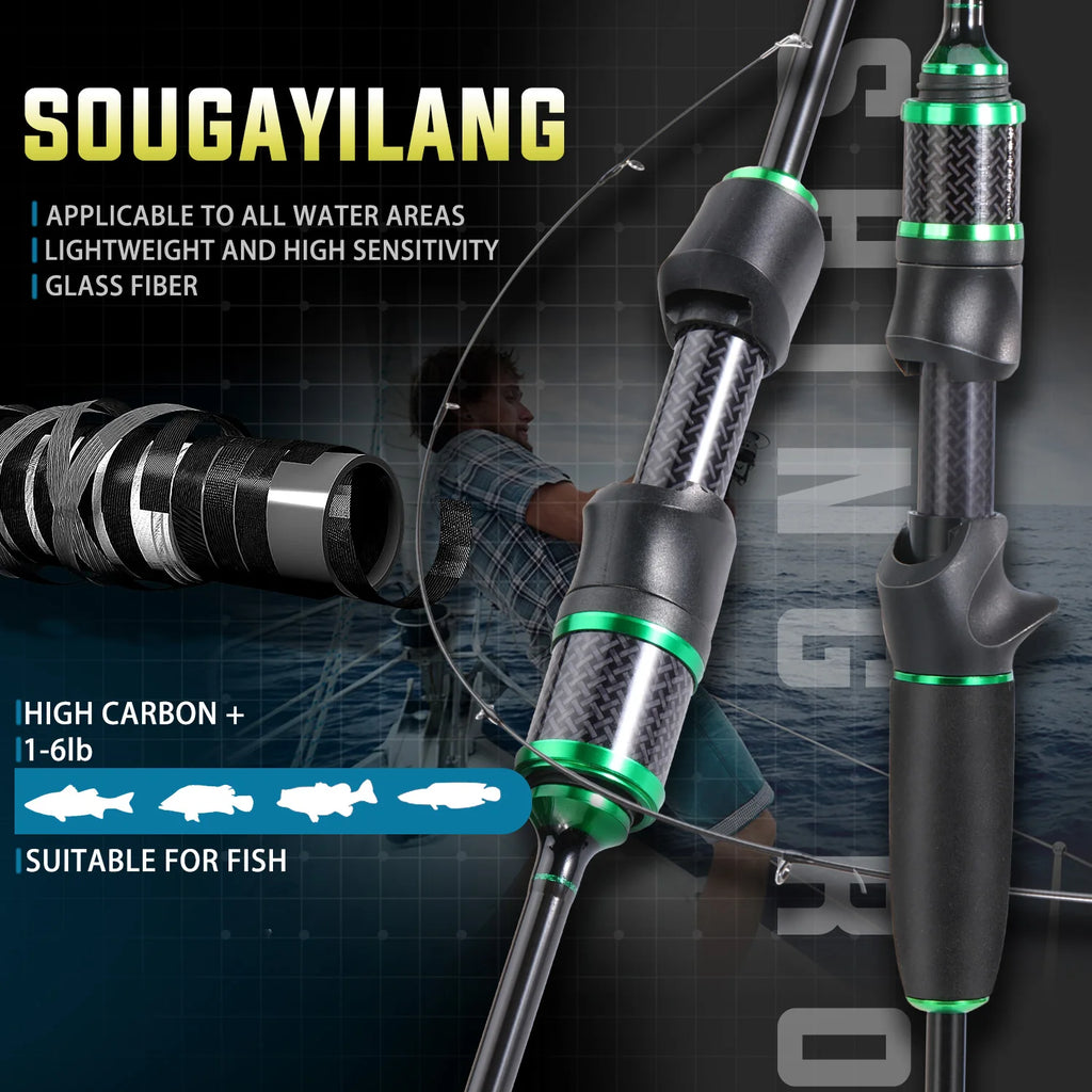 Sougayilang Professional Fishing Rod with Ultra Light and High Carbon Material EVA Comfortable Grip Enjoying the Fun of Fishing