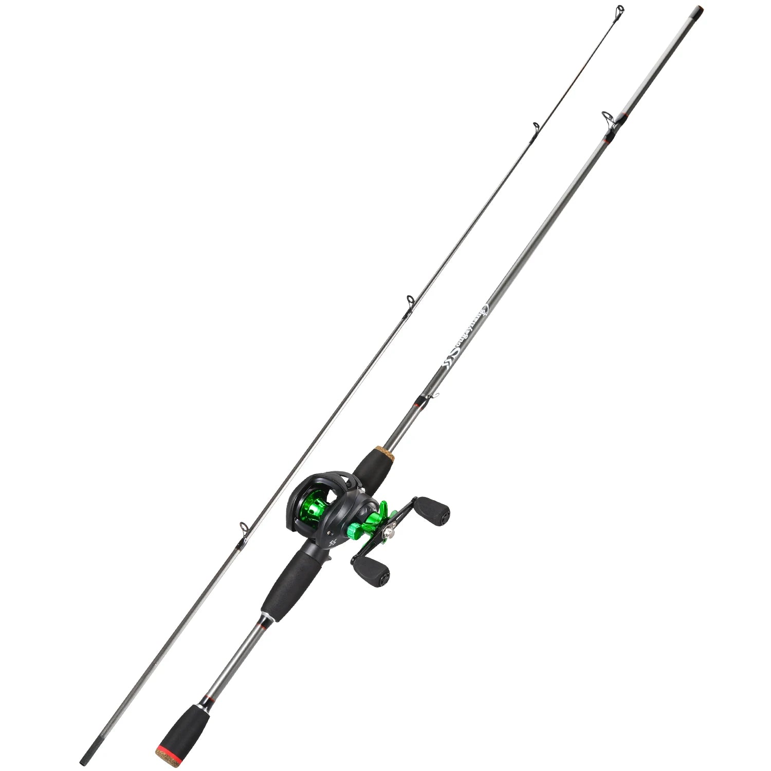 Sougayilang Baitcasting 2Sections Fishing Rod and Reel combo UltraLight Carbon Fiber Pike Casting Fishing with EVA Handle
