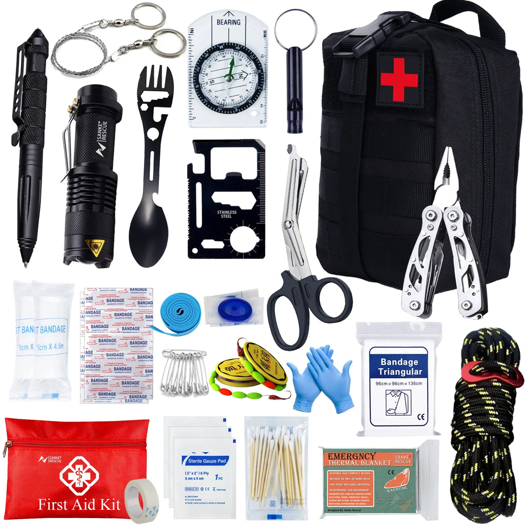 Tactical First Aid Kit In The Car Acessories Survival Kits Camping Equipments Medical Bag Self-defense EDC Pouch