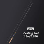 ROLLFISH Ultra Light Carbon Fiber Spinning & Casting Fishing Rod, UL Power Freshwater for Trout Bass with Sensitive Tip