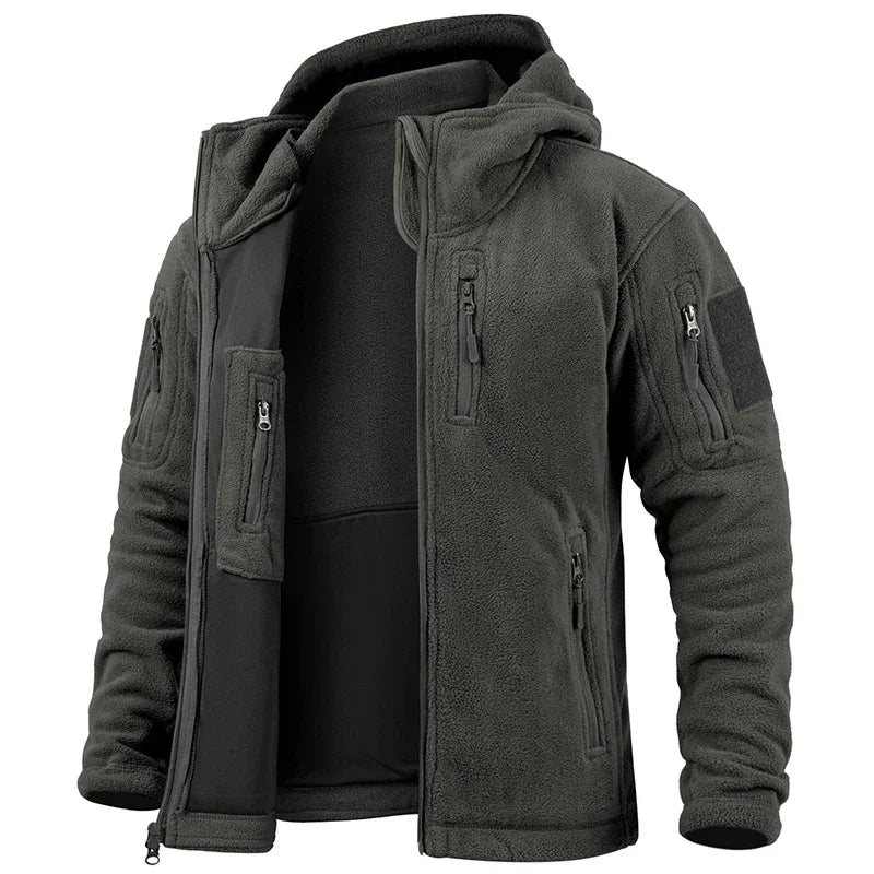 Men's Hunting Full Zip Multi-Pockets Fleece Jacket