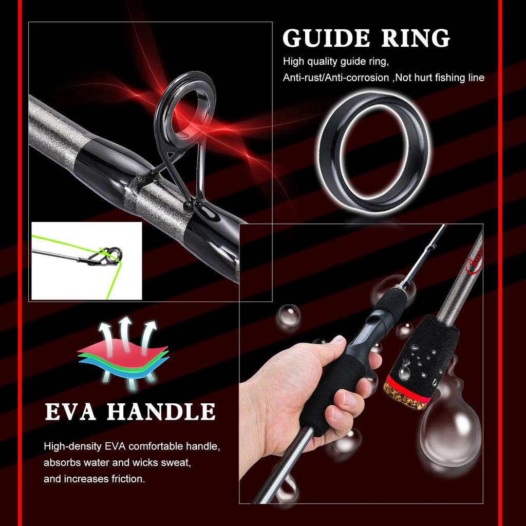 Sougayilang Baitcasting Fishing Rod and Reel Combo 5Section Fishing Rod and 7.2:1 Gear Ratio Reel Full Kit for Bass Carp Fishing