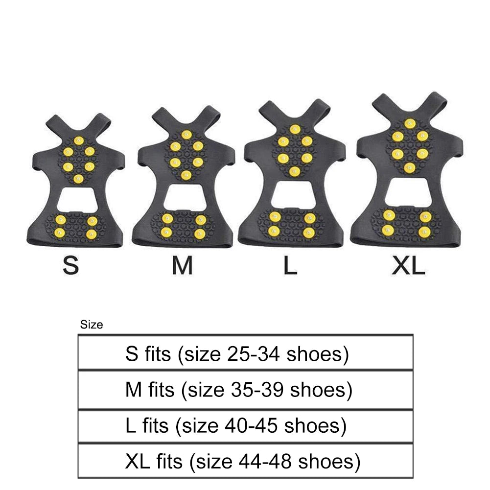 10 Teeth Climbing Crampons Anti-Slip Mountaineering Cleats Unisex Snow Claw Shoe Covers Walking Hiking Accessories