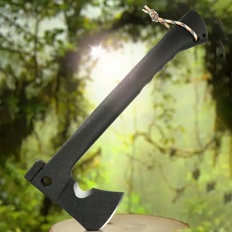 Ultimate Outdoor Survival Axe with Fire Starter - Multi-Use Tactical Camping Tool for Hiking, Tree Cutting,