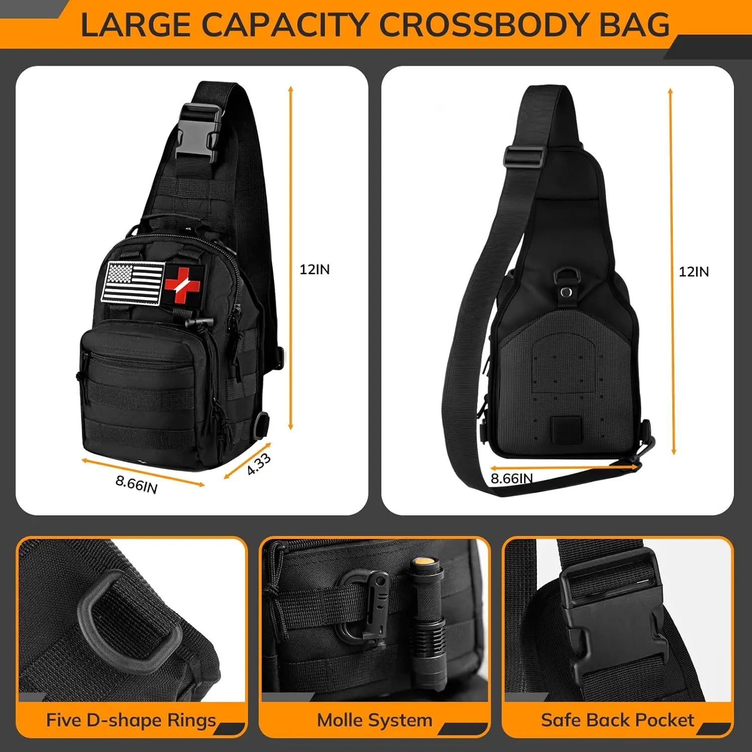 250-Piece Survival Kit with First Aid, Tactical Gear, Emergency Tent & Crossbody Bag for Outdoor Adventure and Gifts