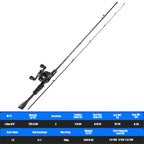 Sougayilang DC Baitcasting Reel & Carbon Fishing Rod Combo 7.2:1 Gear Ratio Ultralight Baitcaster Set for Bass  Fishing