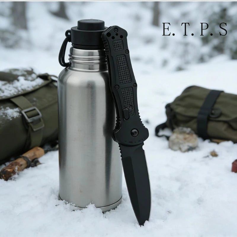 BM 9070 Folding Pocket Knife Drop Point Plain Blade Grivory Handle Hunting Camping Outdoor Multitool Knives