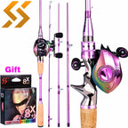 Sougayilang 2.1m Fishing Rod and Reel Combo 18+1BB High Speed 4 Section 7.2:1 Ultralight Carbon Fiber Casting Rod Fishing Kits