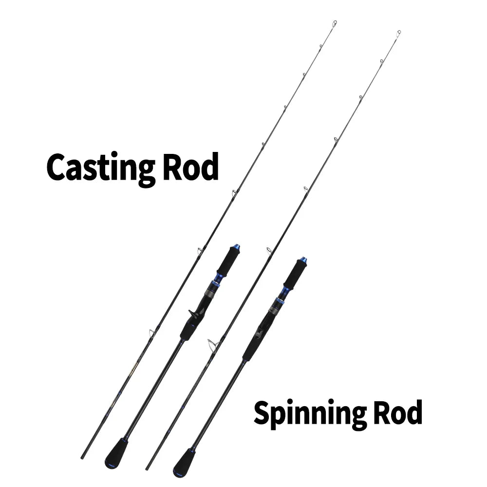 ROLLFISH Premium Fast Jigging Rod – Carbon Fiber, Fuji Guides & Reel Seat, Spinning/Casting Saltwater Fishing Rod