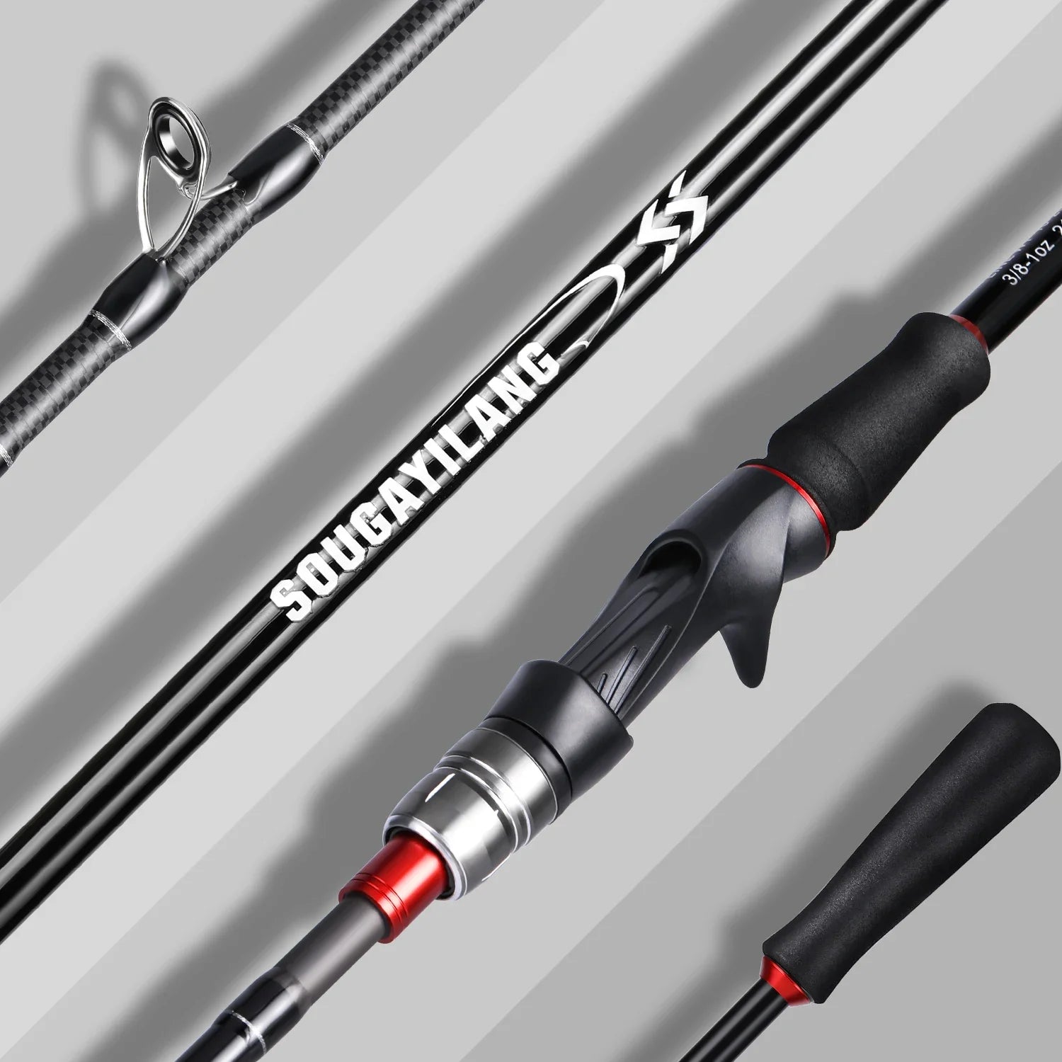 Sougayilang Lure Fishing Rod 1.8m 2.1m Spinning  Bait Casting Rod Carbon Fiber EVA Handle Fishing Pole