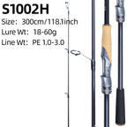 FISHINGFANS Casting Spinning Fishing Rod 2.4m 2.7m 3.0m Carbon Fiber Rod Pole 18-60g Lure weight M MH H Power Fishing Rod